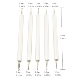 Longdex Embossing Stylus Set 5PCS 5 Size Double End Tracing Dotting Tool Stylus for Carbon Transfer Paper Mandala Rock Painting Pottery Clay Craft Embossing Art Nail Art