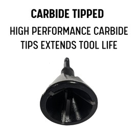 Drill America Reverse Countersink Deburring Tool, Carbide Tip Chamfer Bit, Fits 3mm–20mm (1/8"–51/64"), Quick Release Shank, Deburr Stainless Steel, Metal, Plastic