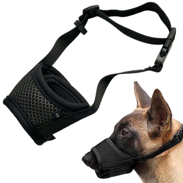 Dog Muzzle Breathable Mesh and Durable Nylon with Adjustable Loop