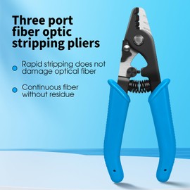 Multi functional three port Fiber optic stripping pliers 125-250um coating stripping tool, high-precision Fiber optic stripping pliers with adjustable wrench FTTH fiber stripping tool