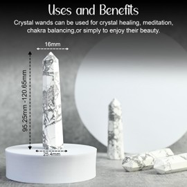 Crocon Varita de Vidrio Grande, Varita Hexagonal de 8 Piedras Preciosas Naturales facetadas, Prisma Puntiagudo para meditación de Chakras, Chakras, Terapia de hogar, Oficina, computadora, Regalo