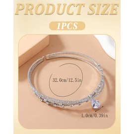 UYRVAPE Women's Headband Zirconia Wedding Tiara Crown Crystal Princess Crown Headband Crystal Leaf Wedding Tiara Goddess Elves Silver Leaves Elves Tiara Crown Wedding Crystal Headpiece