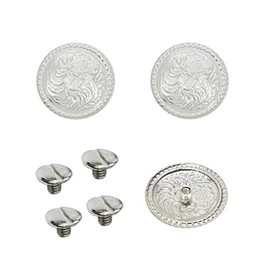 1 Set of Silver Bright 1" Round Conchos W/ 1/4" Chicago Screw back