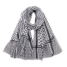 RONGXG Women Printed Keffiyeh Arab Muslim Hijab Islamic Long Scarf Palestine Dubai Turkey Shawl Head Wrap, Black