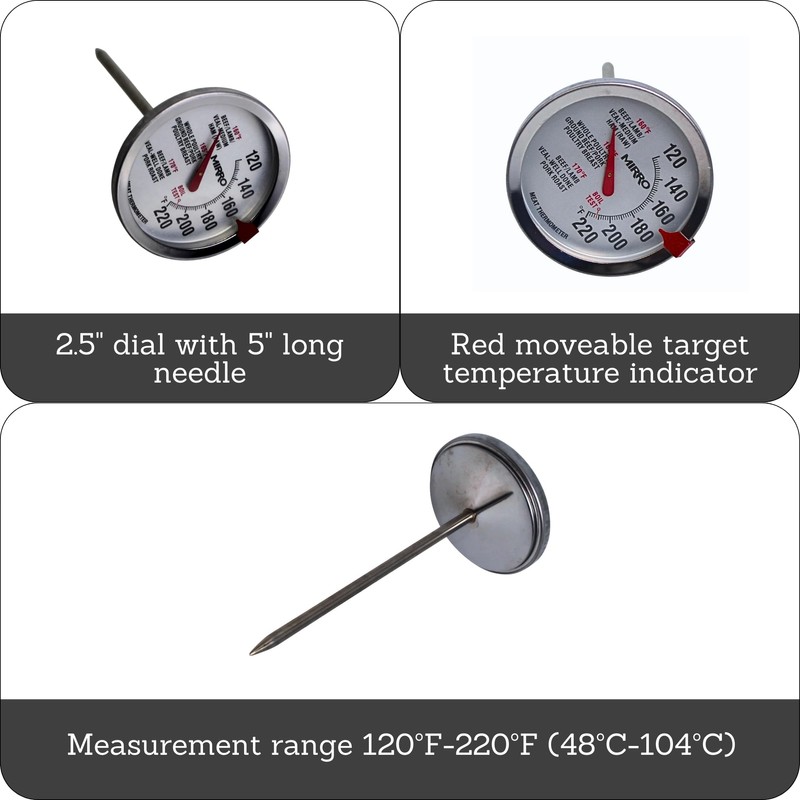 MIRRO 5in Stainless Steel Meat Thermometer