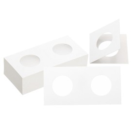 PATIKIL 2x2 Coin Flips 100pcs 26.5mm Cardboard Coin Holder Paper Coin Holder Coin Collector for Collectors White