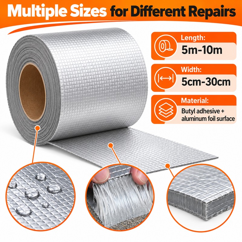 Waterproof Butyl Repair Tape for Roofs, Pipes & Cracks –