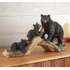 BLACK FOREST DECOR Bear Family Log Sculpture
