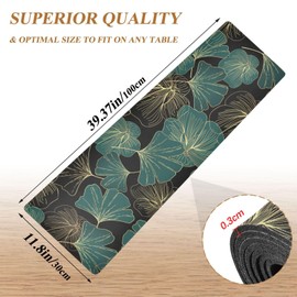 Trivet Table Runner Heat Resistant Handles Heat Up to 230F for Hot Dishes and Pots Plates Kitchen Decorative 39.37" X 11.8" Leaves Sample Decorative