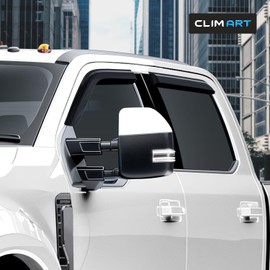 CLIM ART Incredibly Durable Rain Guards for Ford F250 to F550 Super Duty 2017-2025 Crew Cab, Original Tape-on Window Deflectors, Vent Deflector, Window Visors, Car Accessories, 4pcs. - 417198