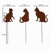 Unus Garden Cat Garden Stakes, Set of 3, Rust Stakes