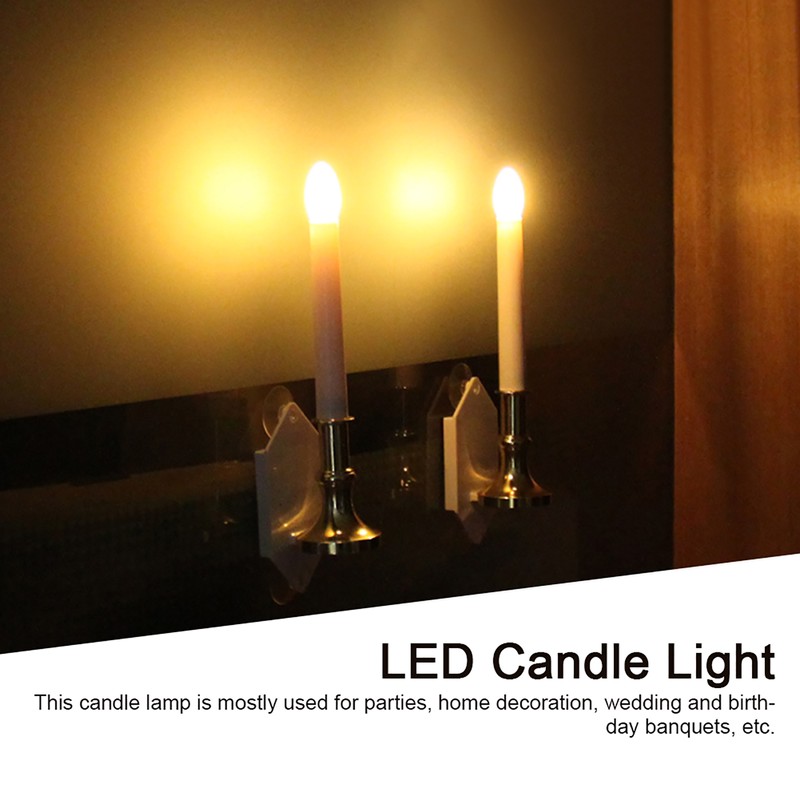 2Pcs Solar Power Candle Lamp Outdoor Flameless Candle Lamp Home