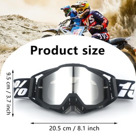 Motocross Goggles Windproof Dustproof Motocross Goggles Ski Goggles Dirt Bike Cross Goggles Anti Fog UV Ski Goggles Off Road Racing Driving Glasses for Cycling Cross Country Racing ATV UTV (Black