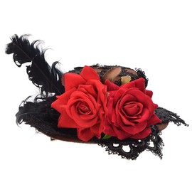 BLESSUME Victorian Punk Mini Bowler Hat Hair Clip Party Hat Dancing Cocktail Head Clip
