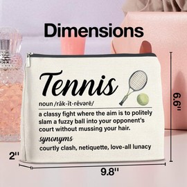 UPNEGE Tennis Makeup Bag Tennis Gifts for Women, Tennis Lover Gifts Tennis Themed Gifts Tennis Definition Cosmetic Bag Zipper Makeup Pouch