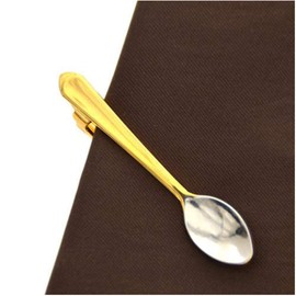 Flairs New York Gentleman's Premium Handmade Artisan Tie Bars Clips Cufflinks (2.00, Gold Spoon)