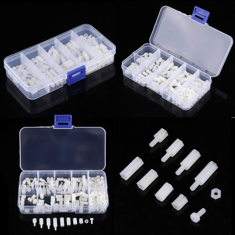 M2.5 Male-Female Hex Nylon Spacer Standoff Screw Nuts Motherboard Assortment