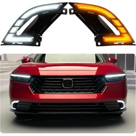 Sidi LED Daytime Running fog Lights DRL For 2023-2025 Honda Accord Turn Signal Lamp