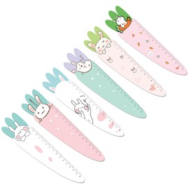 6 Pcs Magnetic Carrot Bookmark Ruler Bendable Magnetic Ruler, Multi-Functional Bookmark/Fridge Magnet, Portable Durable Student Stationery Reading Marks Back to School Gifts