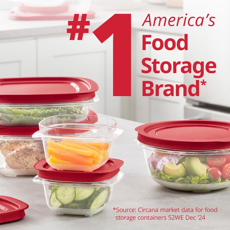 Rubbermaid EasyStore Rectangle and Square Containers, 22-Piece Set, Food Storage