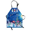 ABAKUHAUS Christmas Apron, Snowman Party, Unisex Kitchen Bib Apron with