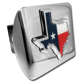 Elektroplate State of Texas Lone Star Flag All Metal Chrome Hitch Cover for Trucks and SUVs | Fits Standard 2" Trailer Hitch Receivers | Premium Weatherproof
