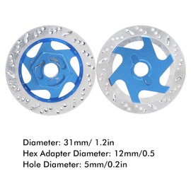 VGEBY Brake Disc, 4PCS Universal Aluminum Alloy RC Car Brake Disc Metal Hex Adapter for 1/10 Remote Control Car(Dark Blue) Model Car Accessories Model Car Accessories Model Toy