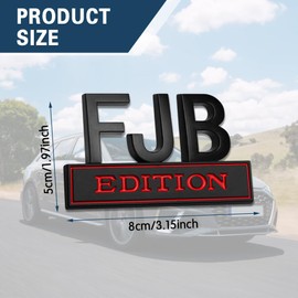 FJB Edition Car Emblem, 3D Letters FJB Car Edition Emblem, Car Decal 3D Raised Letters Bumper Sticker, 3D Decals Tailgate Insert Letters Alloy Car Truck Accessories Badge Fit for Cars Bumper Window