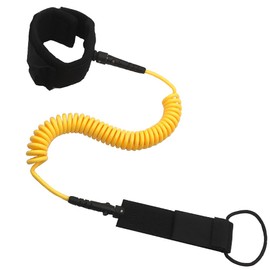 Sup Leash,10.8 Foot 7 mm Thick,Premium Coiled Surf Leash,Surf Paddle Board Leg Rope (Yellow)