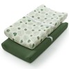 Muslin Changing Pad Cover and Crib Sheets (Monstera Leaves&Dark Green)