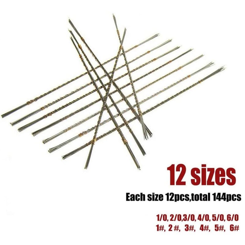 144Pcs 1# 2# 3# 4# 5# 6# 1/0, 2/0, 3/0,