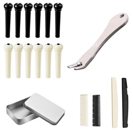 VYIBPDY Guitar Tool, Acoustic Guitar Bridge Pins Puller Remover Extractor Tool with Guitar Nut and 12 Pack Guitar Bridge Pins