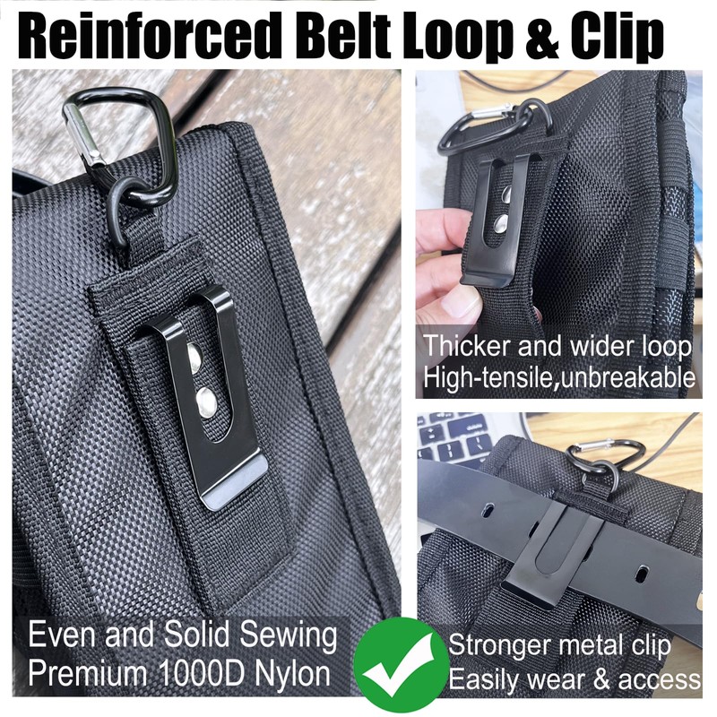 Belt Clip Tool Pouch,Tactical Utility Pouch, Heavy-Duty Nylon EDC Multitool