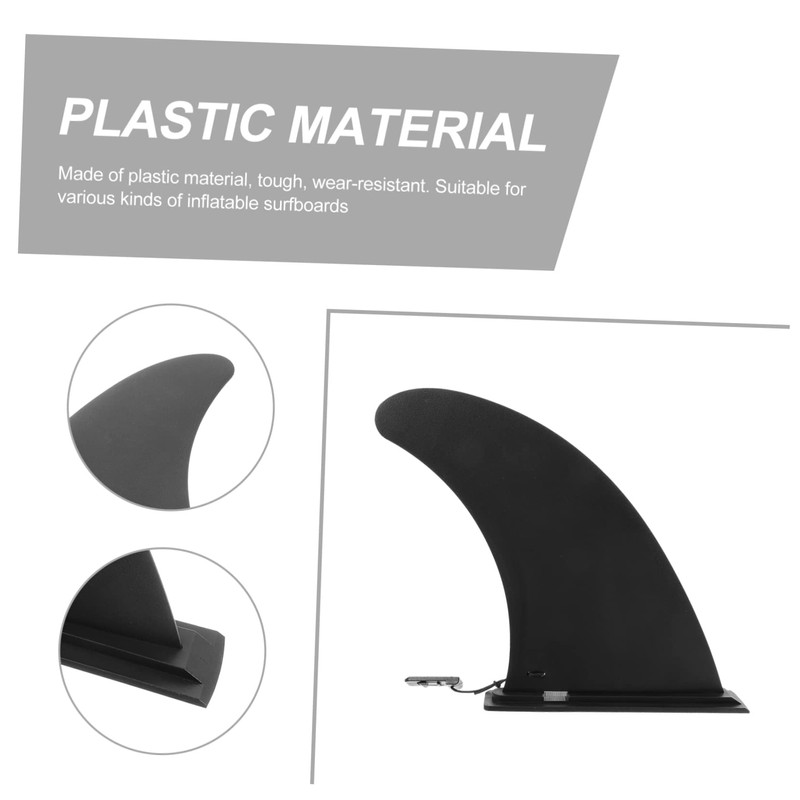 BESPORTBLE 2pcs Surfboard Fin Single Tab Fin Longboard Center Fin