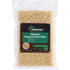 Organic Pine Nuts, Premium Quality 300gr/10.58oz vacuum pack by Siberian Green Food, European organic certificate.