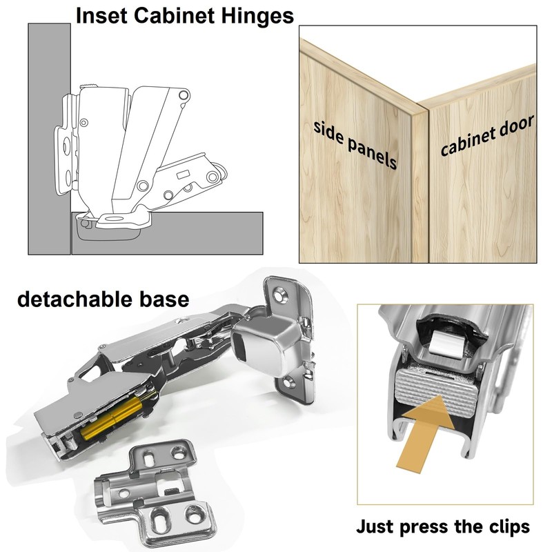 AOLISHENG 175 Degree Inset Cabinet Hinges Soft Close, 35mm Kitchen