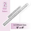 Mr. Pen Steel Rulers, 6 inch and 12 inch Metal