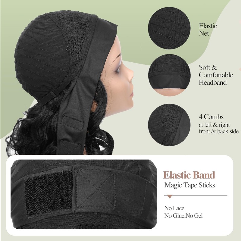 38 Inch Long Wavy Headband Wigs for Black Women Highlight
