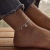 Feskive Initial Ankle Bracelets for Women Silver Plated Dainty Cuba