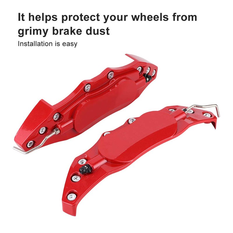 Qiilu Brake Caliper Covers, 2 Pieces Universal Disc Brake Caliper