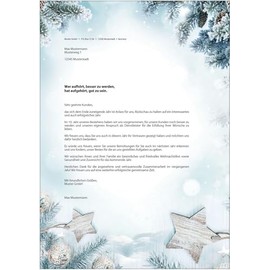 SIGEL DP312 Weihnachts-Briefpapier Snow Star, blau, DIN A4, 25 Blatt, weihnachtliches Motiv, aus nachhaltigem Papier