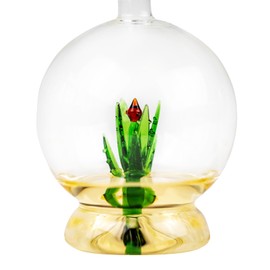 Tequila Aloe Decanter With Agave Plant, Round Design, Glass Design Decanter Perfect For Bar or Tequila Party, Unique Shape Gift Him, Her, Home Decor - 750mL Large Bottle, Gifts for Mexcal Lovers
