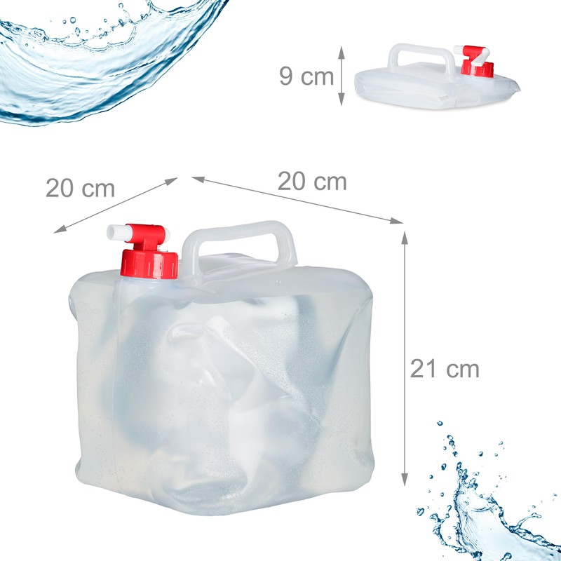 Relaxdays Set of 4 Collapsible Canisters with Tap, Screw Cap