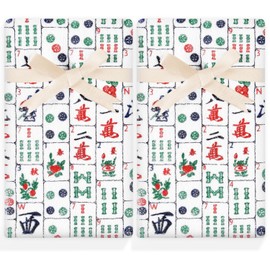 Quera 2 Pack Mahjong Gifts Hand Towels Chinoiserie Mah-jongg 100% Cotton Soft Absorbent Decorative Bathroom Towels Set for Kitchen, Bathroom,Gifts for Mah Jong Players Lovers, 13.7'' x 29.5''