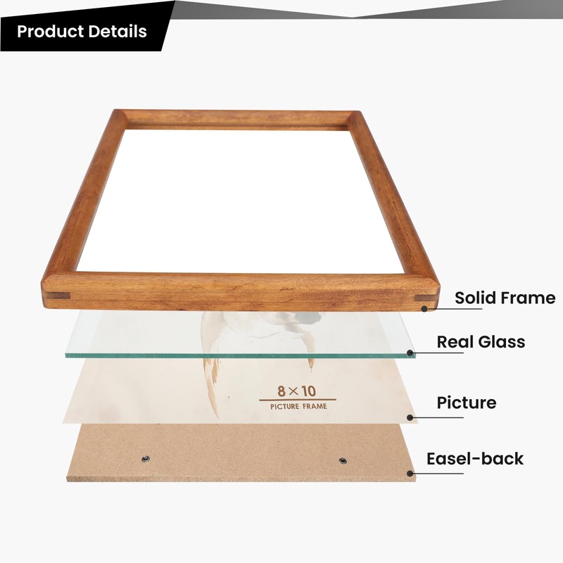 Set of 2 wooden picture frames, 5x7 inches, deer (13x18cm)