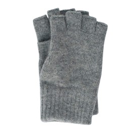FosterNatur, Ladies Fingerless Wool Gloves 100% Merino, gray