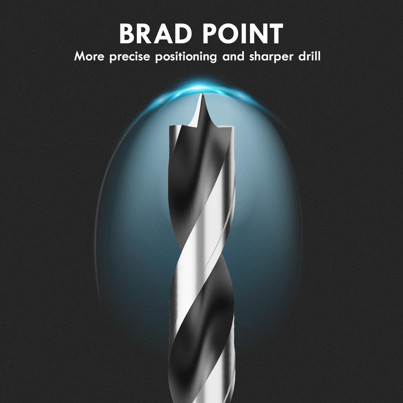 MACXCOIP Brad Point Wood Drill Bit Set, 12Pcs Metric Drill