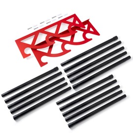 FOSHIO Vinyl Roll Holder with Poles, Metal Rack with 3pcs Extendable 70” Poles with Mounting Hardware Wall Mounted for Pulling More Rollers of Vinyl, Transfer Paper Tape, Wallpaper, Window Film