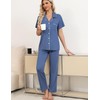 Anjue 2 Piece Pajamas Set Short Sleeve Top And Pants