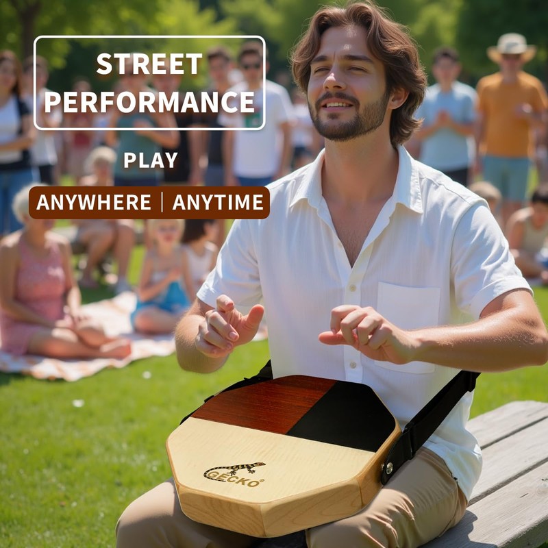 Cajon Drum, GECKO Mini Cajon Protable Hand Percussion Instrument (with